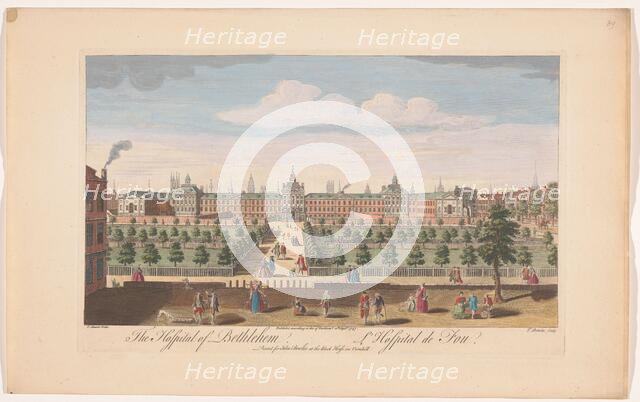 View of Bethlem Royal Hospital in London, 1747. Creator: Thomas Bowles.