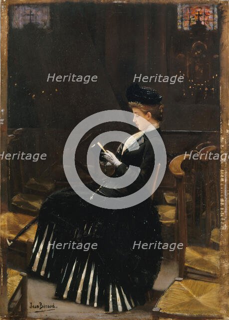 Woman in prayer, c1885. Creator: Jean Beraud.