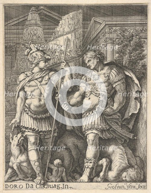 Two Roman Soldiers, 17th century. Creator: Giovanni Francesco Venturini.
