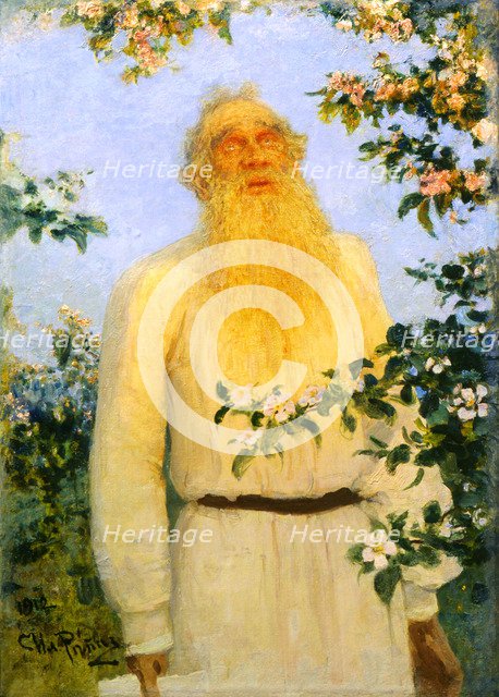 'Portrait of the author Leo N Tolstoy', 1912.  Artist: Il'ya Repin