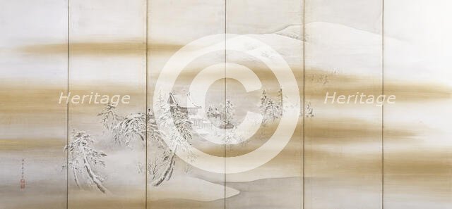 Byodo-in Temple in Winter, 1860-1870. Creator: Mori Kansai.