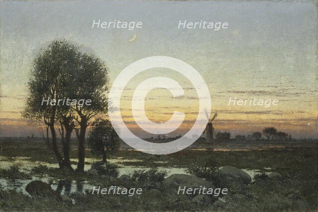 Autumn Landscape in the Glow of Sunset. Creator: Per Ekstrom.