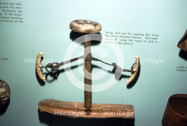 Inuit Strap Drill for making fire from Western Alaska. Artist: Unknown.