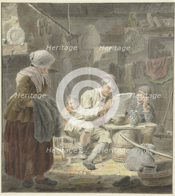 The newspaper reader, 1741-1795. Creator: Cornelis van Noorde.