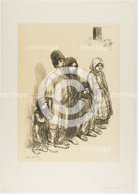 Serbian Children, 1915. Creator: Theophile Alexandre Steinlen.