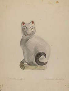 Pa. German Seated Cat, c. 1938. Creator: Andrew Topolosky.