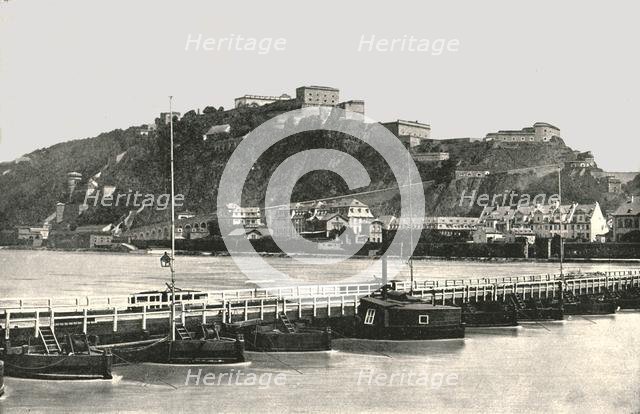 The Fortress of Ehrenbreitstein on the Rhine, Germany, 1895.  Creator: Francis Frith & Co.