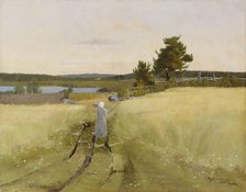 Haminalahti, Farmer's Wife on the Cartway, 1900. Creator: Sigfrid August Keinanen.