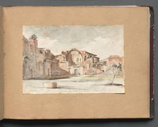 Album with Views of Rome and Surroundings, Landscape Studies, page 22a: "Terme di Diocleziano, Rome" Creator: Franz Johann Heinrich Nadorp (German, 1794-1876).