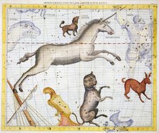 Constellations of Monoceros, Canis Major and Canis Minor, 1729. Artist: Unknown