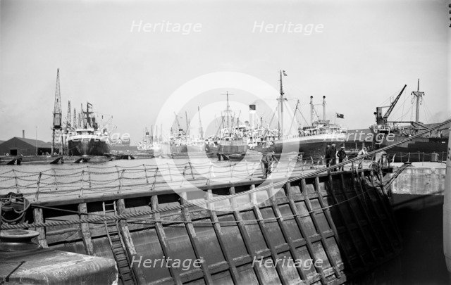 Shipping in the East Branch Dock at Tilbury, Essex, c1945-c1965. Artist: SW Rawlings