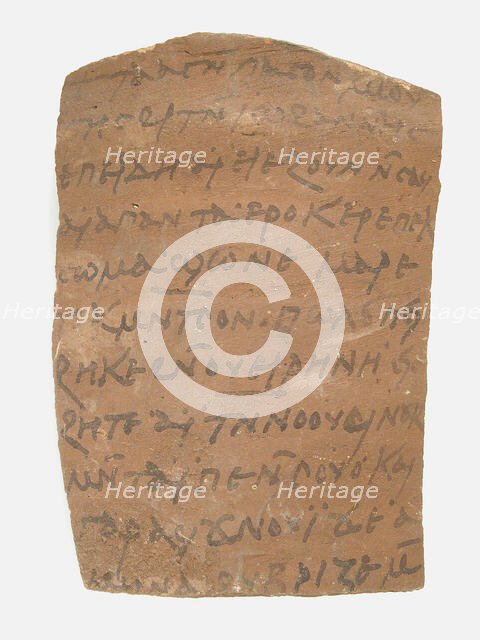 Ostrakon with a Letter from John to Moses, Coptic, 600. Creator: Unknown.