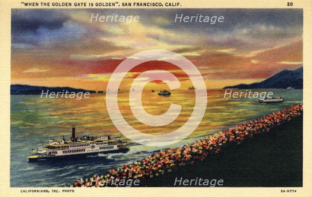'When the Golden Gate is Golden', San Francisco, California, USA, 1932. Artist: Unknown