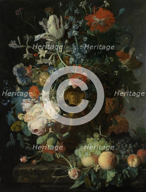Still Life with Flowers and Fruit, c.1721. Creator: Jan van Huysum.