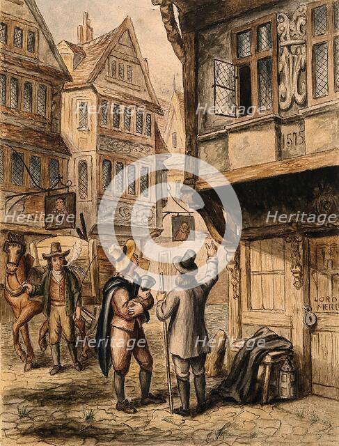 A cart for transporting the dead in London during the Great Plague..., 1665-1666, (19th century?). Creator: Unknown.