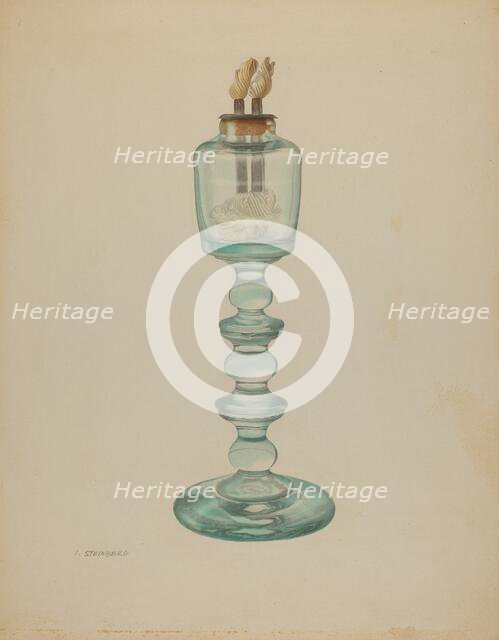 Whale Oil Lamp, c. 1938. Creator: Isidore Steinberg.