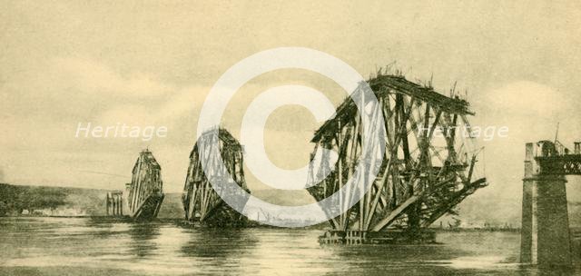 'The Forth Bridge in Course of Construction', c1930. Creator: Unknown.