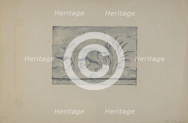 Relief Panel of Dog, 1935/1942. Creator: Flora Merchant.