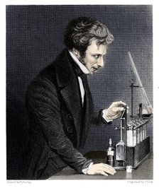 Michael Faraday, British chemist and physicist, c1845. Artist: J Cook.