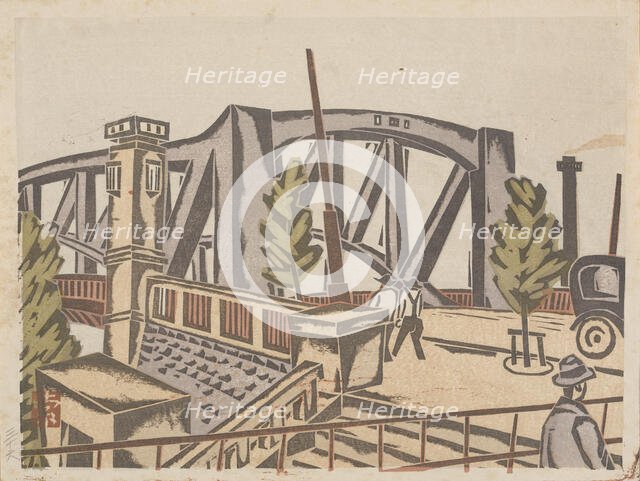 Senju-Ohashi Bridge, 1929-1932. Creator: Sakuichi Fukazawa.