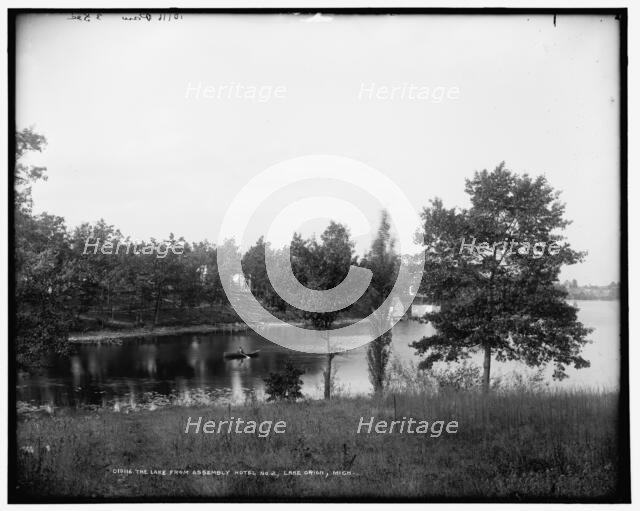 Lake from Assembly Hotel No. 2., Lake Orion , Mich., c1900. Creator: Unknown.