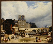 Tuileries and the Pont Royal, in 1843. Creator: Unknown.
