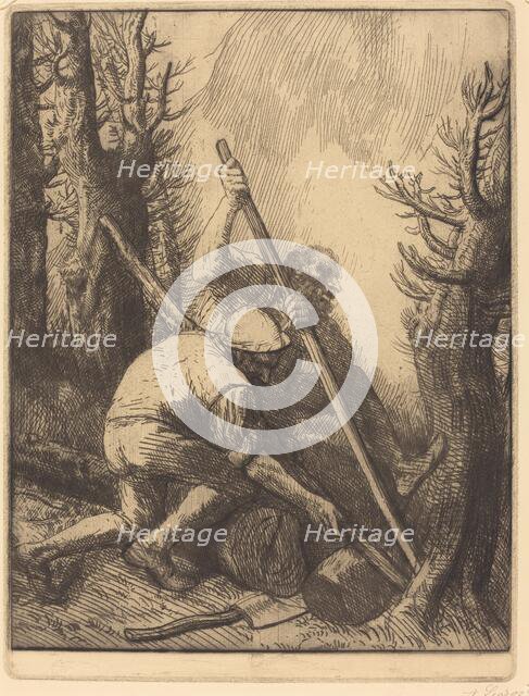 Woodcutters, 3rd plate (Les bucherons). Creator: Alphonse Legros.