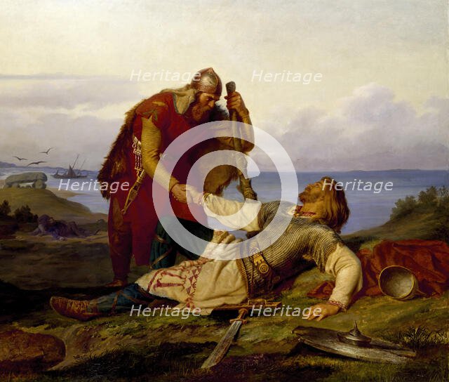 Hjalmar Parting from Orvar Odd after the Fight on Samsö, 1866. Creator: Marten Eskil Winge.
