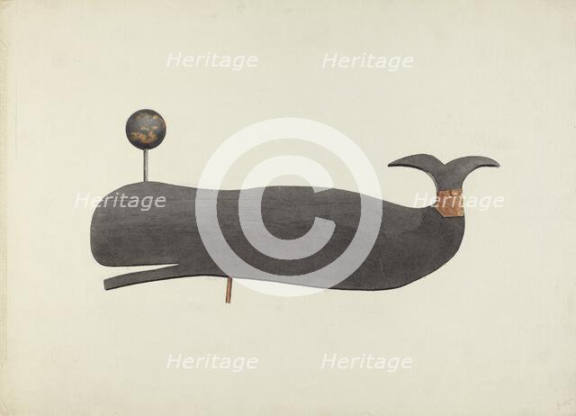 Whale Weather Vane, c. 1938. Creator: Marian Page.