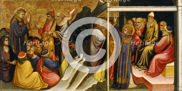 Predella Panel: Saint Stephen before the High Priest and Elders of the Sanhedrin. Artist: Mariotto di Nardo (active 1394-1424)