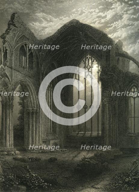 'Melrose Abbey', c1870.