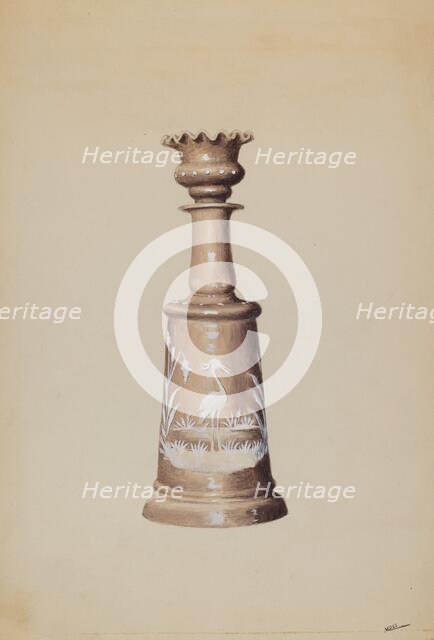 Scent Bottle with Stopper, c. 1936. Creator: Charles Moss.