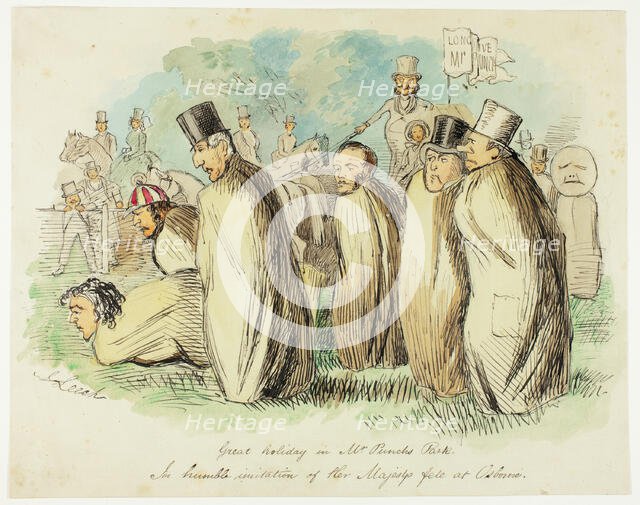 Great Holiday in Mr. Punch's Park, 1840/49. Creator: John Leech.