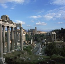 View of the Roman forum, 5th century BC. Artist: Unknown