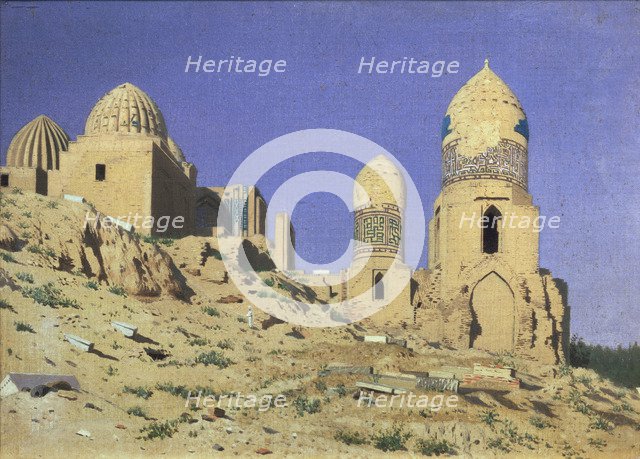 Necropolis Shah-i-Zinda (The Living King) in Samarkand, 1869-1870. Artist: Vereshchagin, Vasili Vasilyevich (1842-1904)