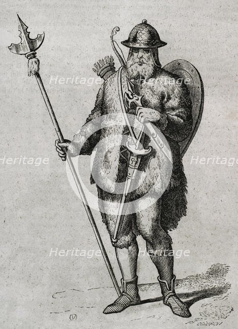 Soldier of the early Goths, 1852. Creator: Coderch.