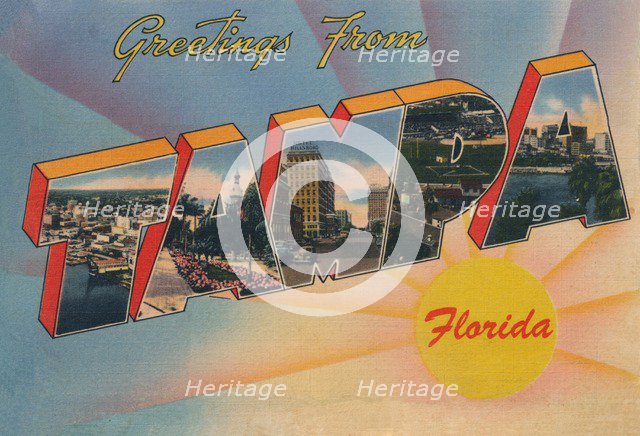 'Greetings from Tampa, Florida', c1940s. Artist: Unknown.