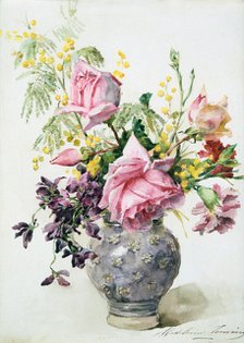 'Vase of Roses', c1865-1928. Artist: Madeleine Jeanne Lemaire