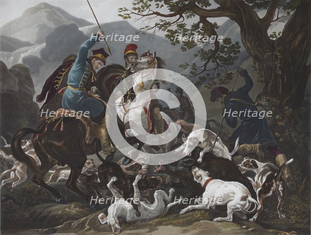 The Wild Boar Hunting in Poland, 1830s.