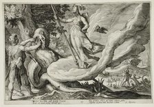 Cadmus Sows the Dragon's Teeth Which Turn into Armed Men, published 1615. Creator: Hendrik Goltzius.