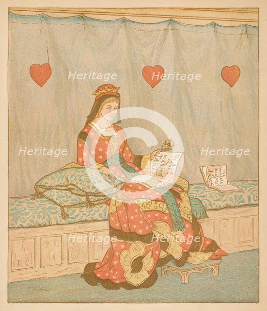 'The Queen of Hearts, She made some Tarts', 1880. Creator: Randolph Caldecott.