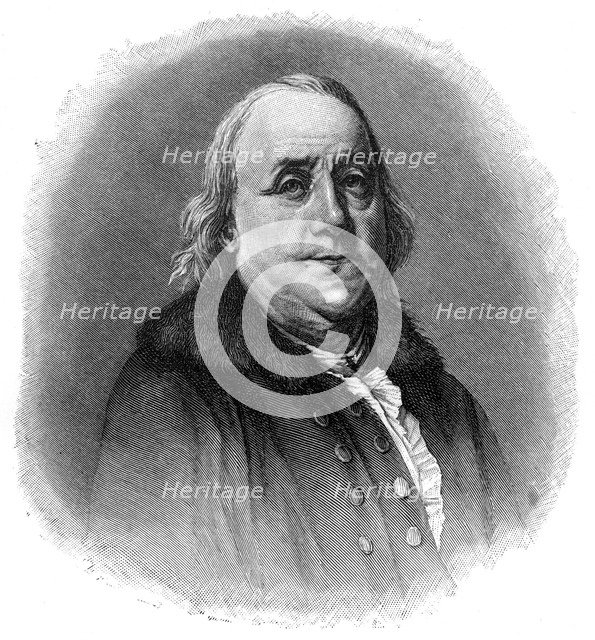 Benjamin Franklin, 18th century American scientist, inventor and statesman, (1901). Artist: Unknown