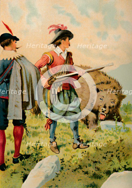 'The Soldier and the Bear', 1901. Artist: Edward Henry Wehnert.