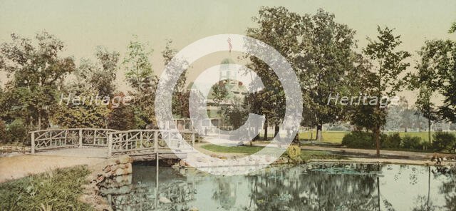 Casino from the lily pond, Belle Isle Park, Detroit, ca 1900. Creator: Unknown.