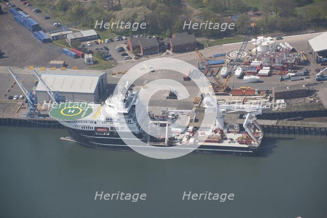 'Grand Canyon', an offshore construction/ROV/survey vessel, Blyth Harbour, Northumberland, 2016. Creator: Dave MacLeod.