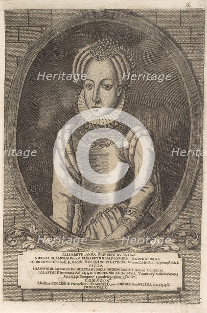 Elzbieta Radziwill (Holszanska). From: Icones Familiae Ducalis Radivilianae, 1758.