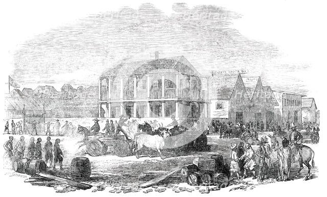 Street View in San Francisco, from a sketch by a correspondent, 1850. Creator: Unknown.