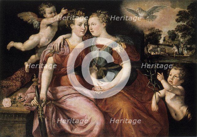 'Peace and Justice', 16th century.  Artist: Martin de Vos