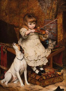 The little violinist , 1887. Creator: Barber, Charles Burton (1845-1894).