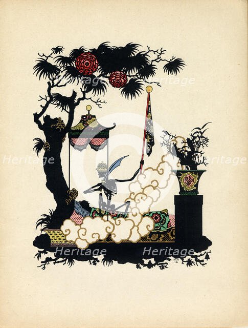 Illustration for "The Nightingale" by H.cAndersen, 1912. Creator: Narbut, Georgi Ivanovich (1886-1920).